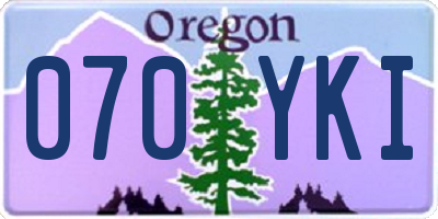 OR license plate 070YKI