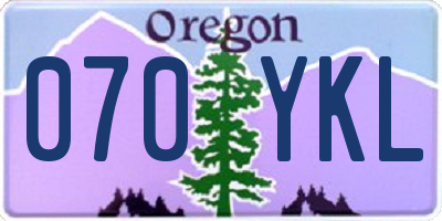 OR license plate 070YKL