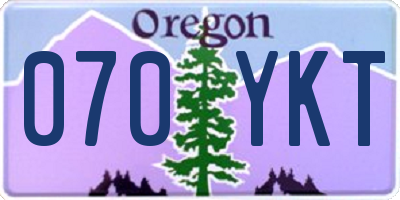 OR license plate 070YKT