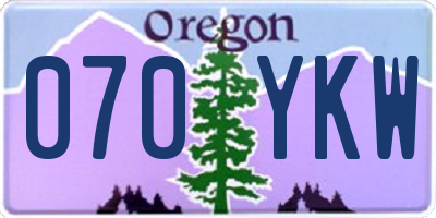 OR license plate 070YKW