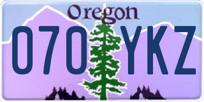 OR license plate 070YKZ