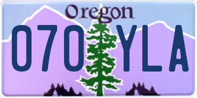 OR license plate 070YLA
