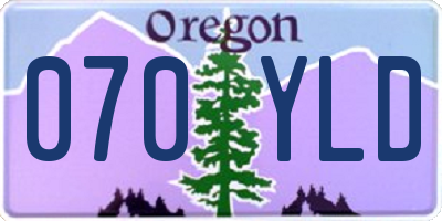 OR license plate 070YLD