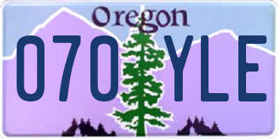 OR license plate 070YLE