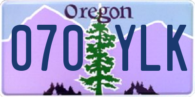 OR license plate 070YLK