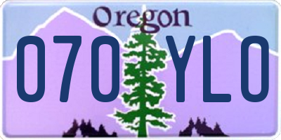 OR license plate 070YLO