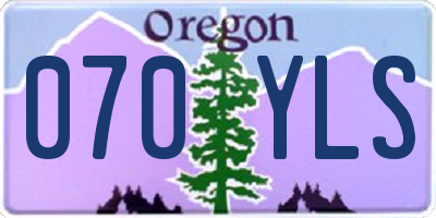 OR license plate 070YLS