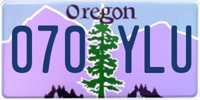 OR license plate 070YLU