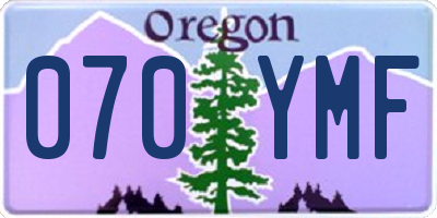 OR license plate 070YMF