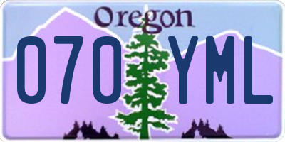 OR license plate 070YML