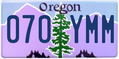 OR license plate 070YMM