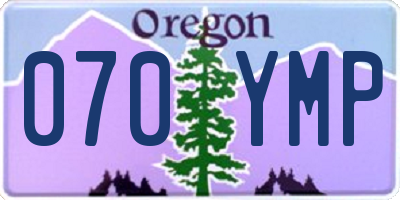 OR license plate 070YMP