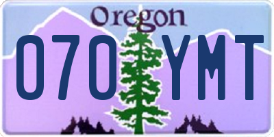 OR license plate 070YMT