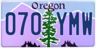 OR license plate 070YMW