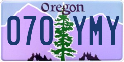 OR license plate 070YMY