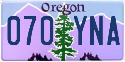 OR license plate 070YNA