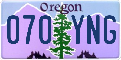 OR license plate 070YNG