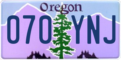 OR license plate 070YNJ