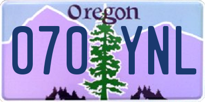 OR license plate 070YNL