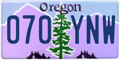 OR license plate 070YNW