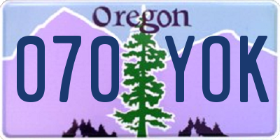 OR license plate 070YOK