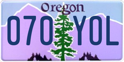 OR license plate 070YOL