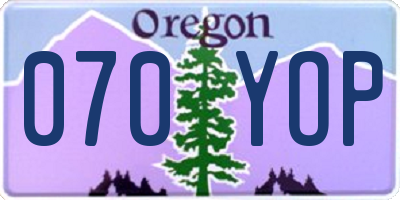 OR license plate 070YOP