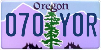 OR license plate 070YOR