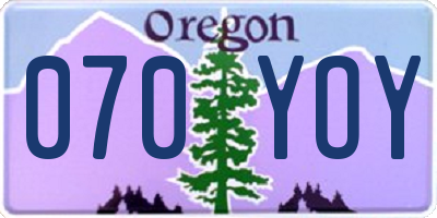 OR license plate 070YOY