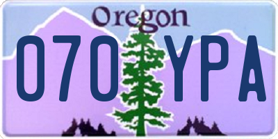 OR license plate 070YPA