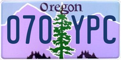 OR license plate 070YPC