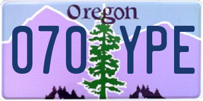 OR license plate 070YPE