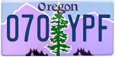 OR license plate 070YPF