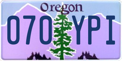 OR license plate 070YPI