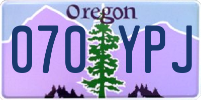 OR license plate 070YPJ