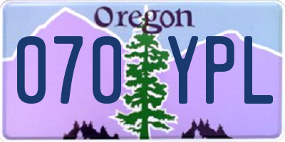 OR license plate 070YPL
