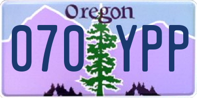 OR license plate 070YPP