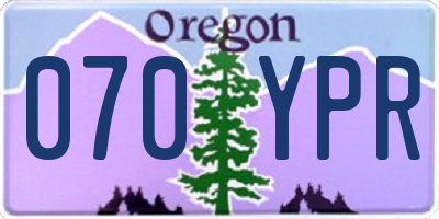 OR license plate 070YPR