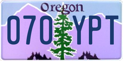OR license plate 070YPT