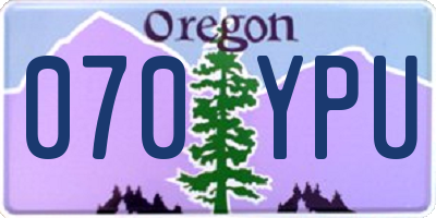 OR license plate 070YPU