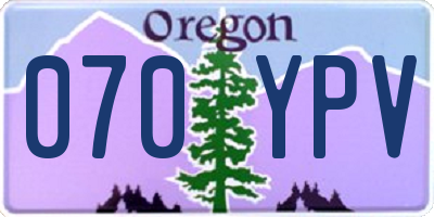 OR license plate 070YPV