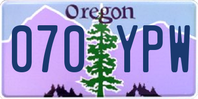 OR license plate 070YPW