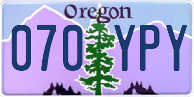 OR license plate 070YPY