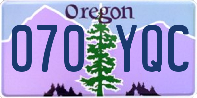 OR license plate 070YQC