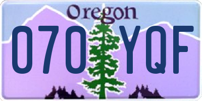 OR license plate 070YQF