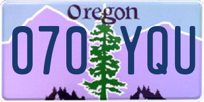 OR license plate 070YQU