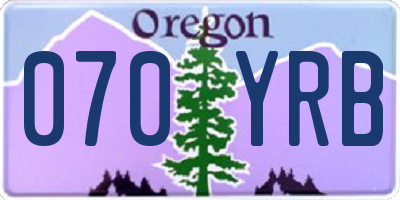 OR license plate 070YRB