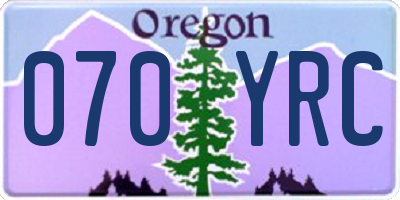 OR license plate 070YRC