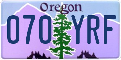 OR license plate 070YRF