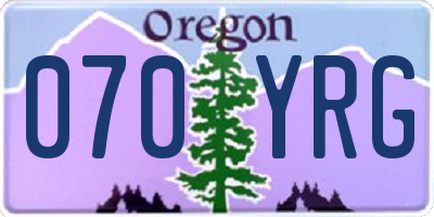 OR license plate 070YRG